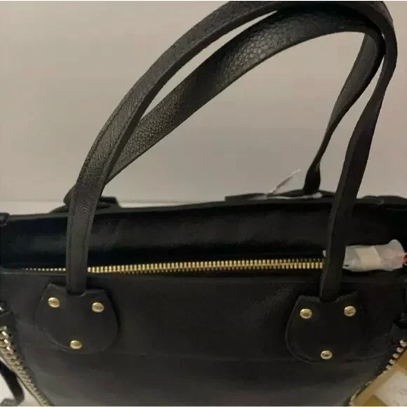NWT Coach Whiplash Black Leather Tatum Satchel Bag w/ Gold Accents Retail $550 - Picture 11 of 12
